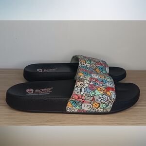 Skechers Women's BOBS For Dogs and Cats Woof Party Slide Sandals Black Multi 8
